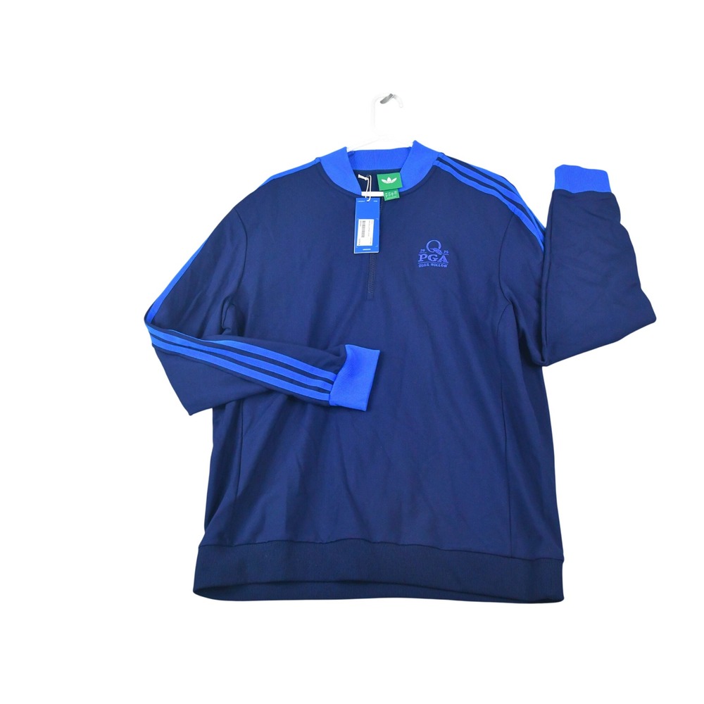 Adidas 1/4 Zip Pullover Mens Large Blue New 2025 PGA Quail Hollow Track Jacket